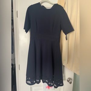 Eliza J knee length navy dress